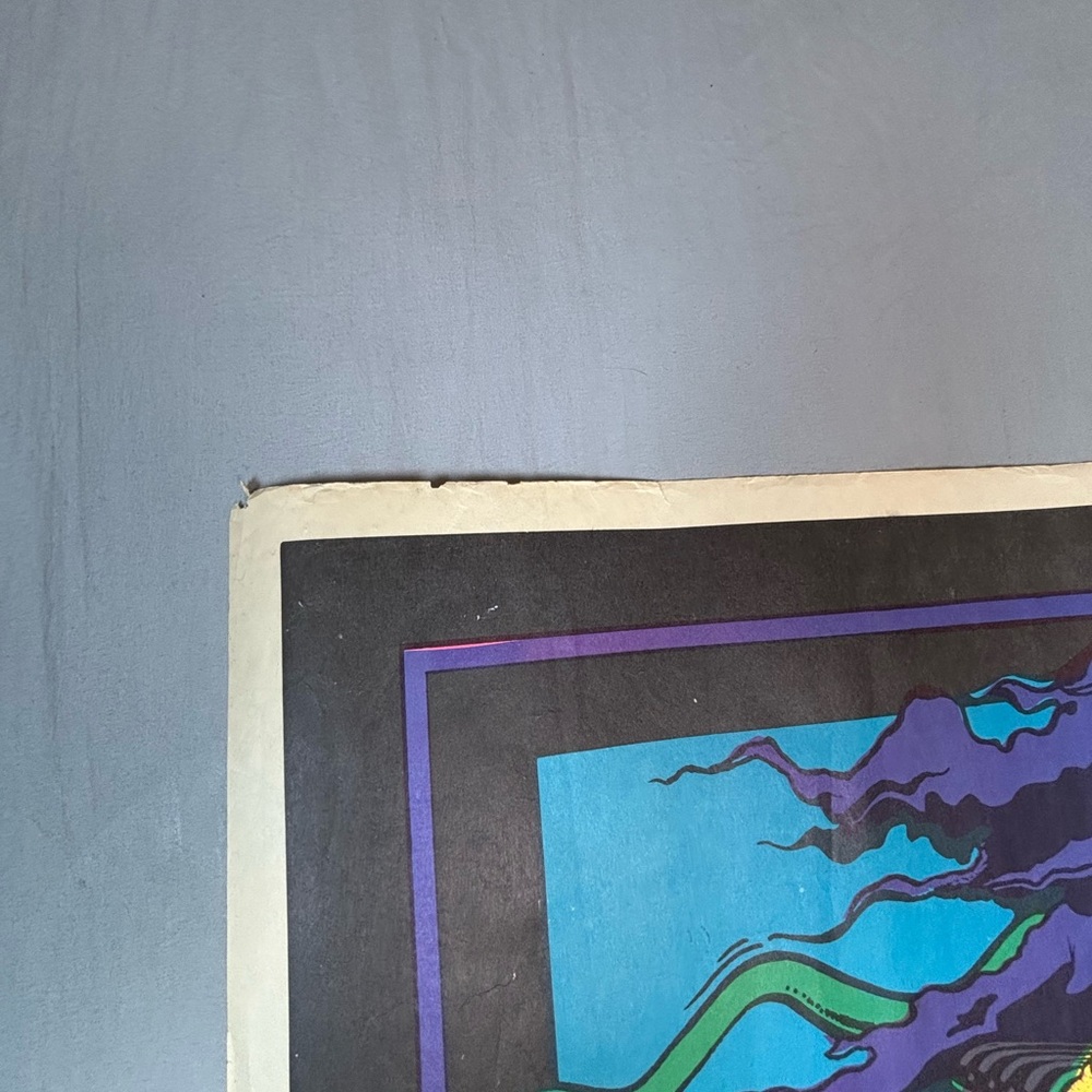 Vintage 1970s Black Light Poster Hot Rod Grim Reaper 34.75x3 Inch‎ - Picture 7 of 15